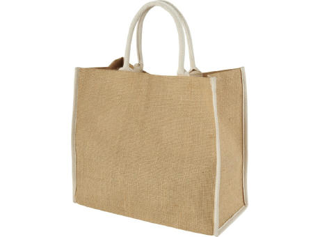Bolsa Tote de yute con bordes contrastados Harry