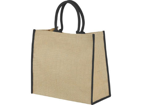 Bolsa Tote de yute con bordes contrastados Harry