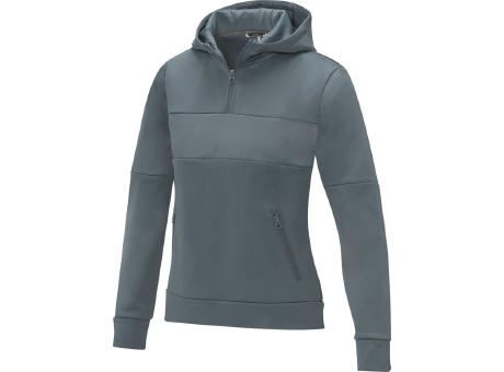 Sudadera anorak con capucha  con media cremallera para mujer 