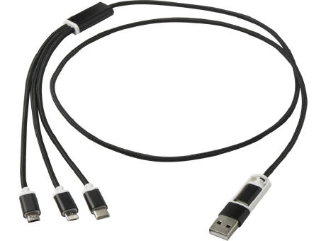 Cable de carga 5 en 1 de aluminio reciclado Versatile