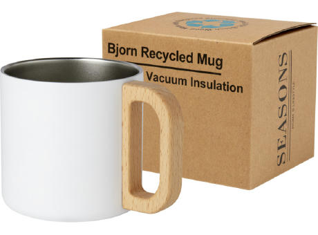 Taza de acero inoxidable reciclado con certificado RCS con aislamiento de cobre de 360 ml Bjorn