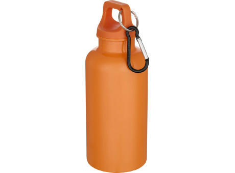 Botella de 400 ml de color liso de plástico reciclado con certificado RCS y mosquetón Oregon 