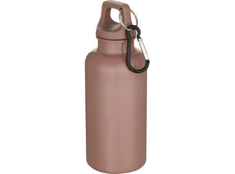 Botella de 400 ml de color liso de plástico reciclado con certificado RCS y mosquetón Oregon 