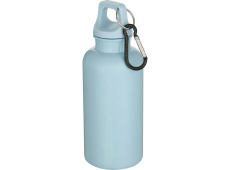 Botella de 400 ml de color liso de plástico reciclado con certificado RCS y mosquetón Oregon 