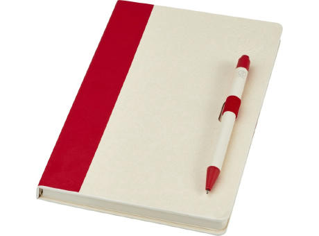 Set de libreta de referencia de tamaño A5 y bolígrafo fabricados con cartones de leche reciclados Dairy Dream