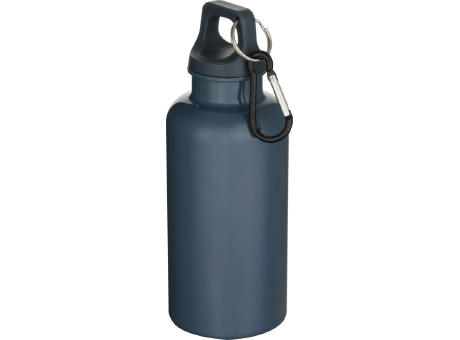 Botella de 400 ml de color liso de plástico reciclado con certificado RCS y mosquetón Oregon 