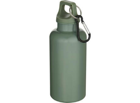 Botella de 400 ml de color liso de plástico reciclado con certificado RCS y mosquetón Oregon 
