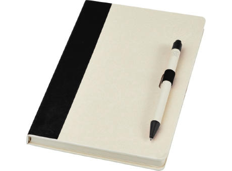 Set de libreta de referencia de tamaño A5 y bolígrafo fabricados con cartones de leche reciclados Dairy Dream