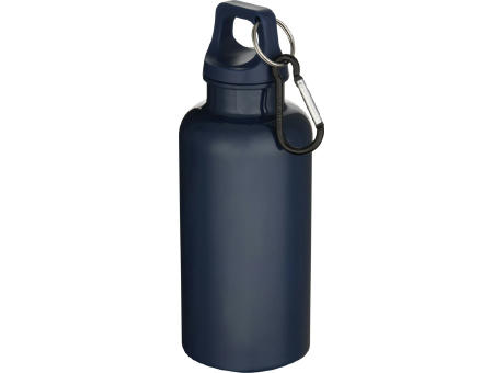 Botella de 400 ml de color liso de plástico reciclado con certificado RCS y mosquetón Oregon 