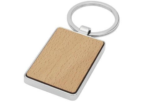 Llavero rectangular de madera de haya 