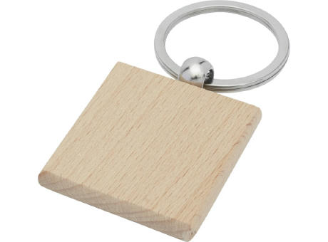 Llavero cuadrado de madera de haya