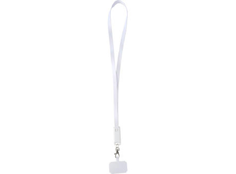 Lanyard de plástico reciclado para smartphone con sincronización de datos integrada y cable 5 en 1 de carga rápida de 65 W