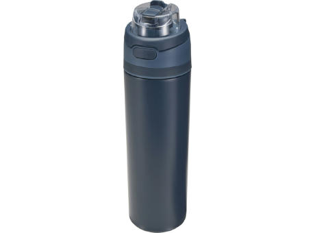 Botella de agua Theron de 800 ml de acero inoxidable de pared simple reciclado (RCS), con tapa de doble función y pajita abat
