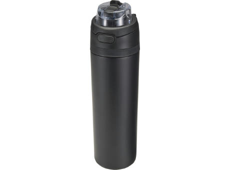 Botella de agua Theron de 800 ml de acero inoxidable de pared simple reciclado (RCS), con tapa de doble función y pajita abat