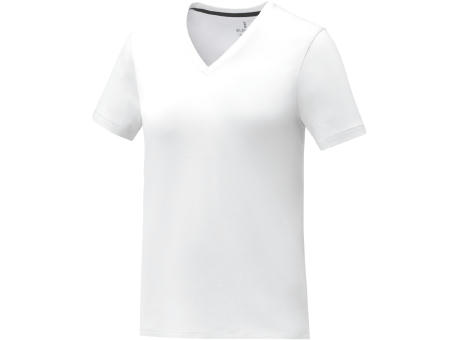 Camiseta de manga corta y cuello en V para mujer 