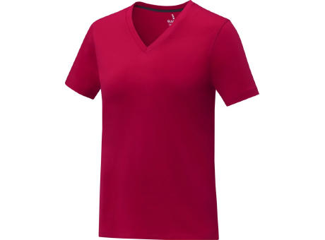 Camiseta de manga corta y cuello en V para mujer 