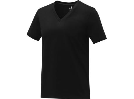 Camiseta de manga corta y cuello en V para mujer 