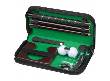Set de golf fabricado en madera con estuche.