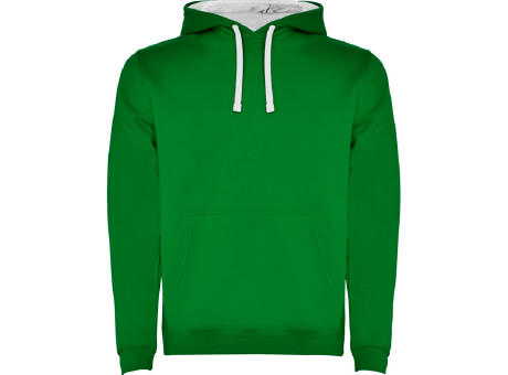 SUDADERA URBAN CON CAPUCHA T/XXL VERDE KELLY/BLANCO