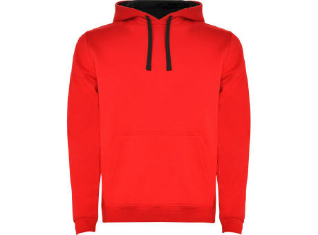 SUDADERA URBAN CON CAPUCHA T/XL ROJO/NEGRO