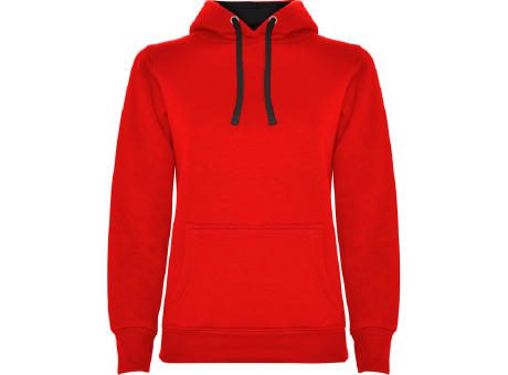 SUDADERA URBAN WOMAN CON CAPUCHA T/S ROJO/NEGRO