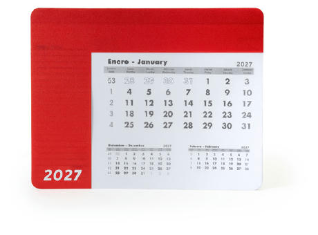 ALFOMBRILLA CALENDARIO SERBAL ROJO