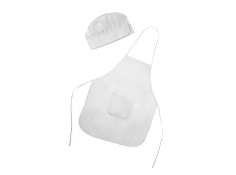 SET DELANTAL/GORRO JAMIE BLANCO