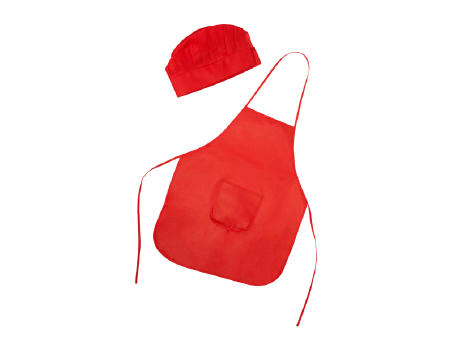 SET DELANTAL/GORRO JAMIE ROJO