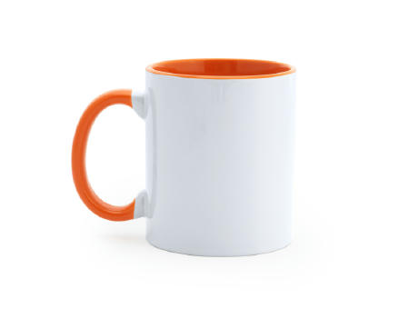 TAZA SUBLIMACION MANGO BLANCO/NARANJA