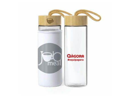Botella de cristal con funda protectora