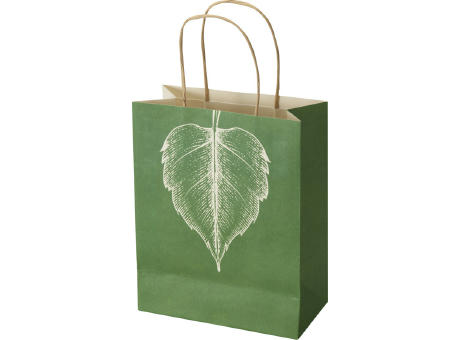 Bolsa de papel reciclado de uso agrícola, 150 g/m², con asas trenzadas - 18 x 9 x 23 cm