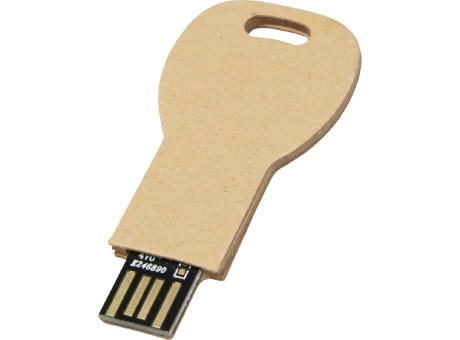 Memoria USB 2.0 de papel reciclado con forma de llave