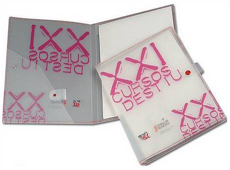 Carpeta cosida, bolsillo con portaboli