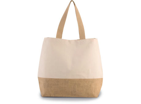 Bolsa shopper de yute & algodón canvas