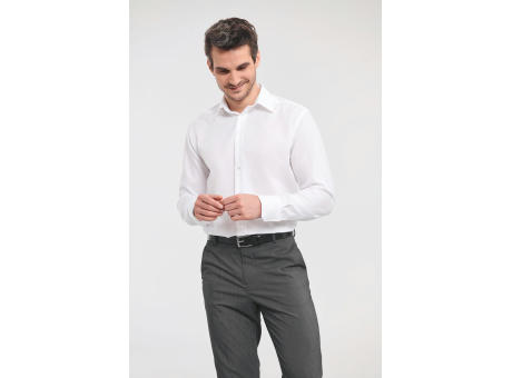 Camisa moderna sin plancha manga larga hombre