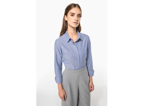Camisa oxford manga larga mujer