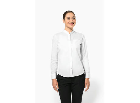 Camisa cuello mao manga larga mujer