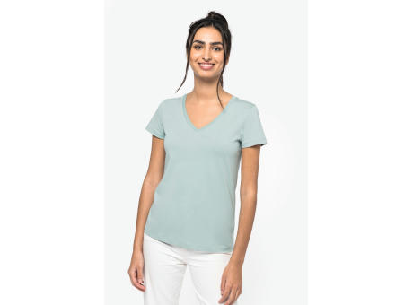 Camiseta ecorresponsable cuello de pico mujer