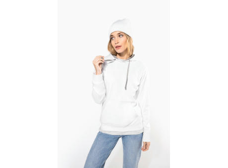 Sudadera capucha contrastada mujer