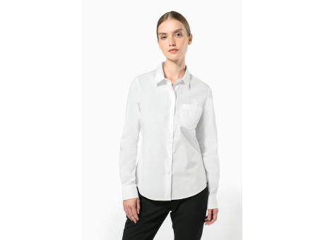 Camisa popelina manga larga mujer