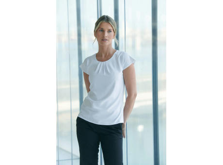 Top cuello plisado mujer