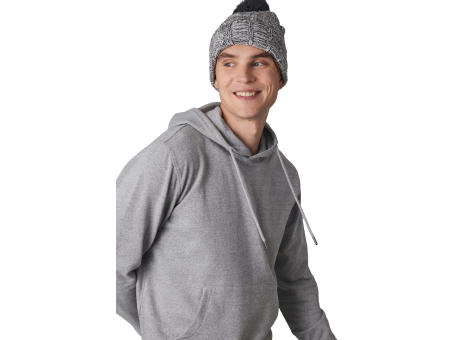 Gorro con pompón y dobladillo