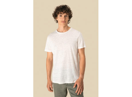 Camiseta lino cuello redondo hombre 