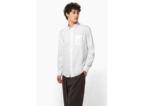 Camisa oxford lavada manga larga