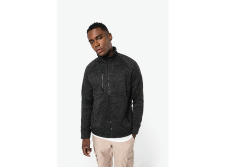 Chaqueta jaspeada con cremallera hombre