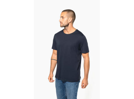 Camiseta orgánica con cuello sin costuras y manga corta hombre