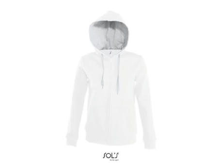 CHAQUETA DE MUJER CONTRASTADA CON CAPUCHA