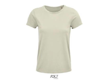 CAMISETA MUJER AJUSTADA DE PUNTO LISO Y CUELLO REDONDO