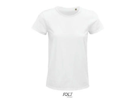 CAMISETA MUJER AJUSTADA DE PUNTO LISO Y CUELLO REDONDO