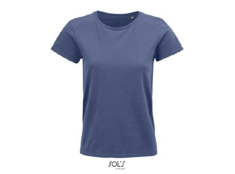 CAMISETA MUJER AJUSTADA DE PUNTO LISO Y CUELLO REDONDO